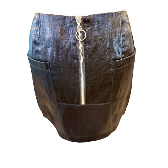 Honey Punch Mini Skirt S | Velvet Look Zip Front - Picture 2 of 9